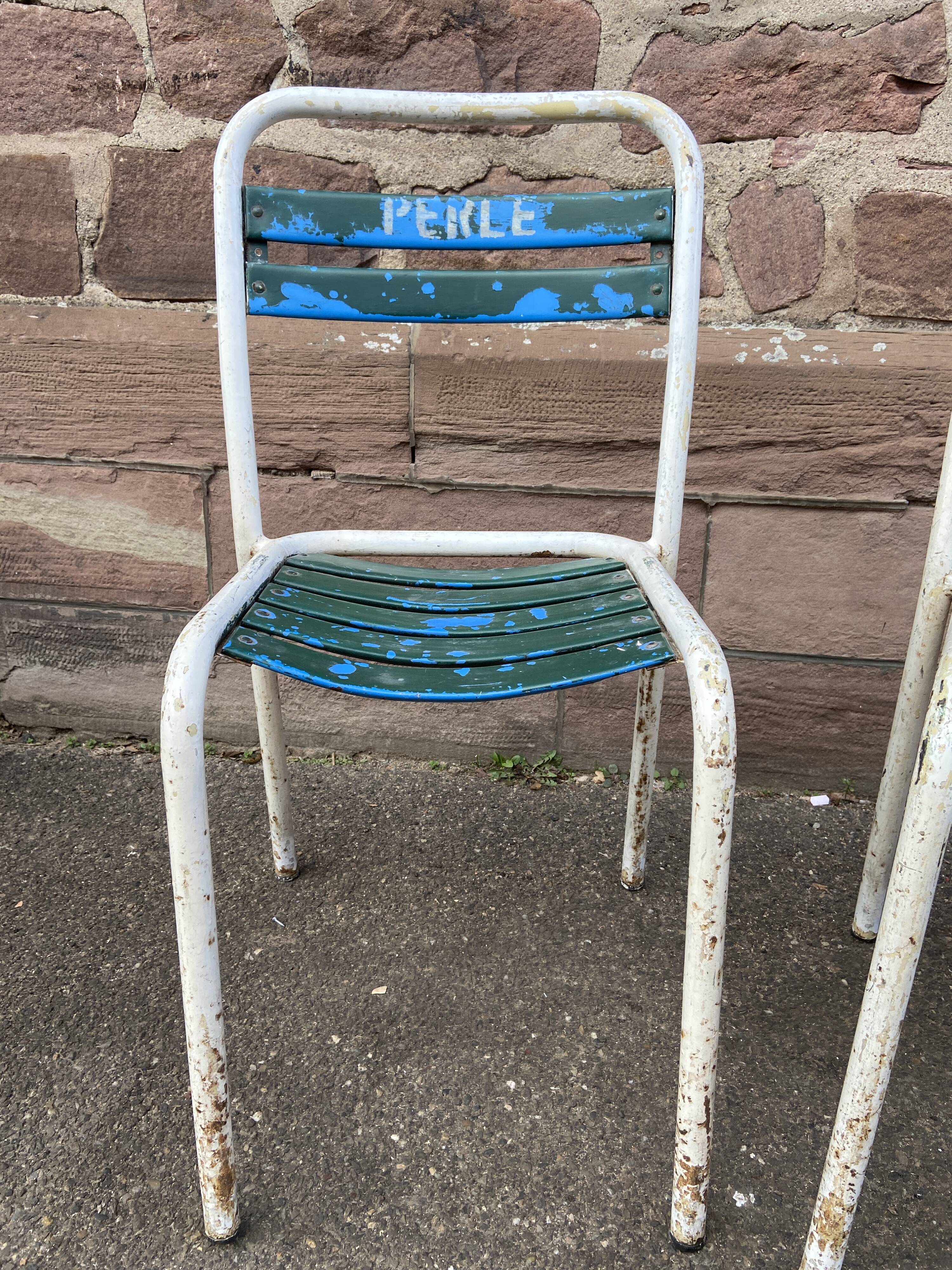 Paire de chaises Tolix brasserie Perle 1950