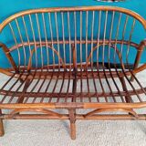 80s rattan bench