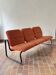 Strafor 3-seater bench, orange wool and sled base, 1970s.