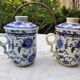 Paire de tasse à thé, couvercle et infuseur