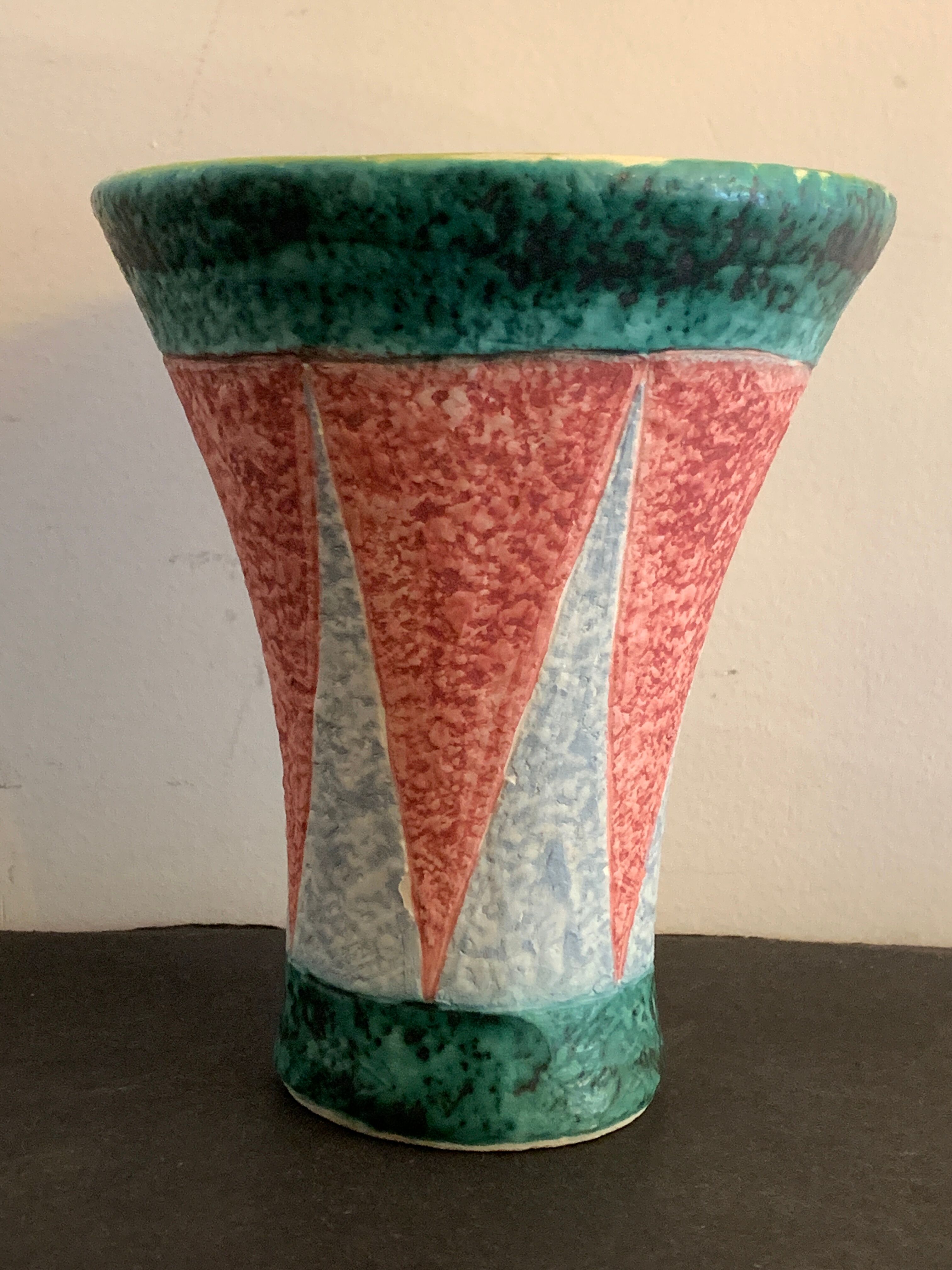 Ceramic cornet vase by Jacques Sagan, Vallauris, 1960
