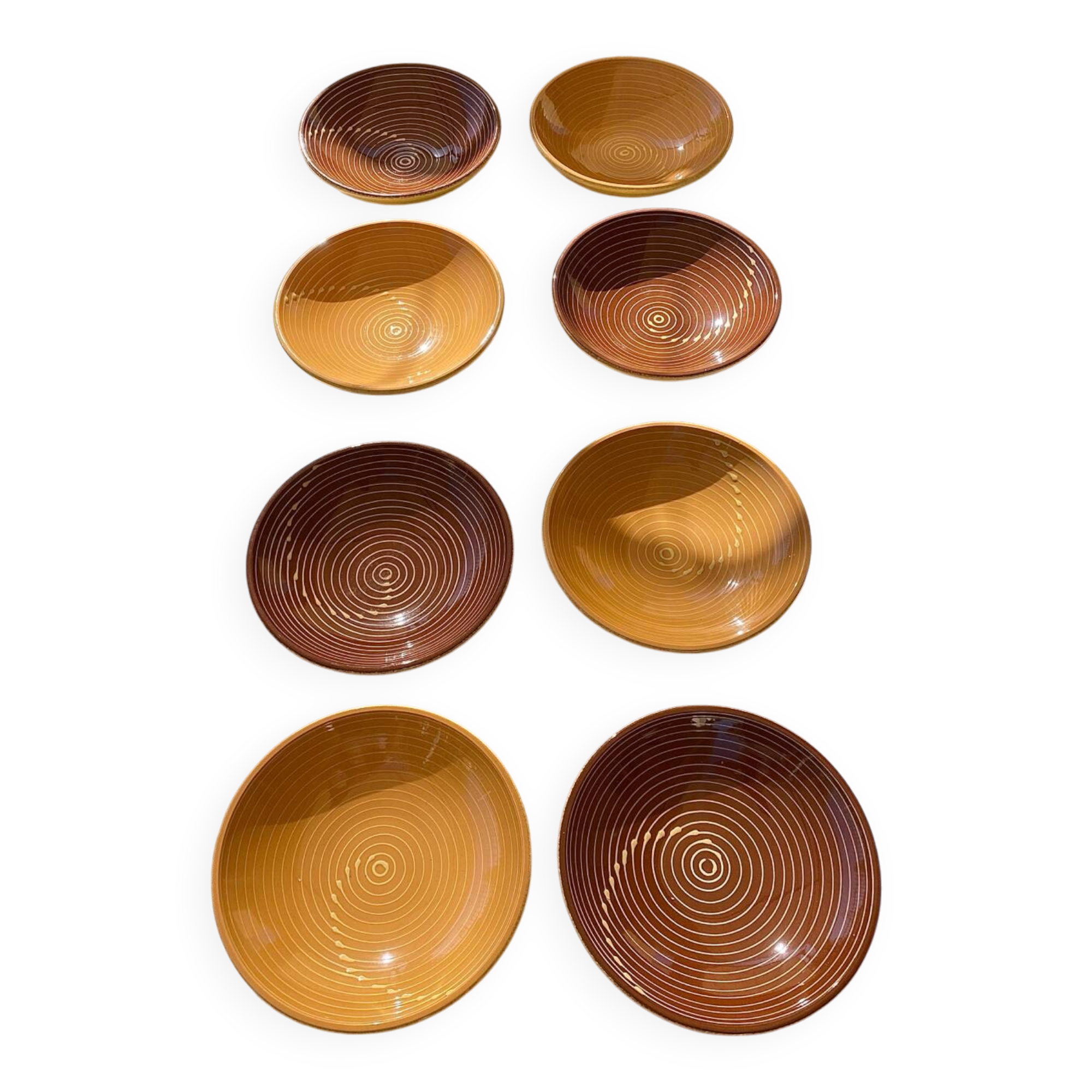 Vintage glazed ceramic deep plates