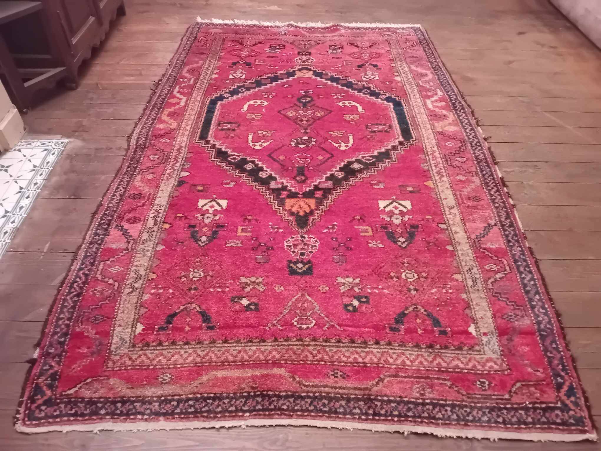 Handmade Persian Hamadan rug 210x132cm