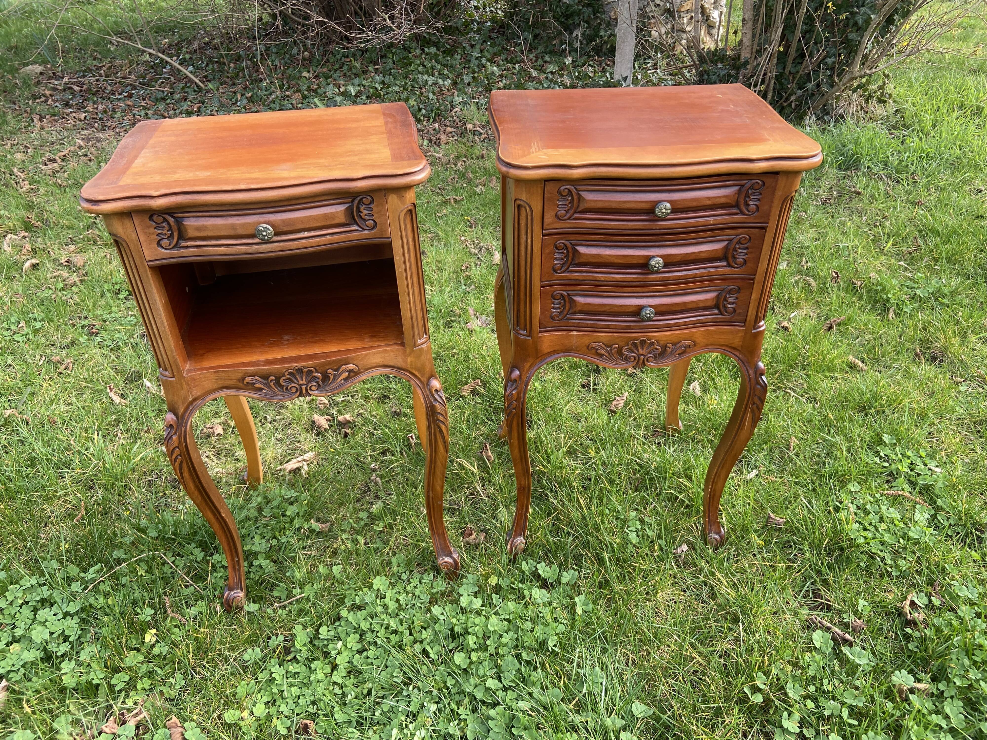 Pair of Bedside Tables Louis XV Style