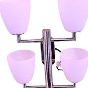 Fontana Arte, Set of 3 4-Light Wall Lamps, White Murano Glass, Italy