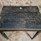 Bureau d'école français ancien, bureau d'écriture noir, bureau à abattant, vers 1900