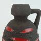 Fat lava vase schlossberg cer. 1970s brown with glossy red pattern no.64-25
