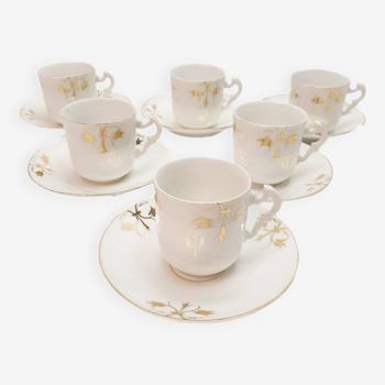 Six Paris porcelain coffee/tea cups