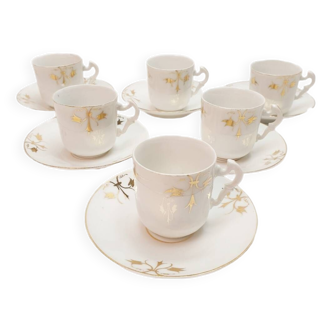 Six Paris porcelain coffee/tea cups