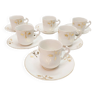 Six tasses à café/thé en porcelaine de Paris