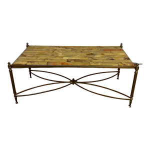 Table basse en marqueterie - pierre
