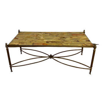 Table basse en marqueterie de pierre