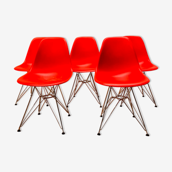 Suite de 5 chaises DSR par Charles & Ray Eames pour Vitra