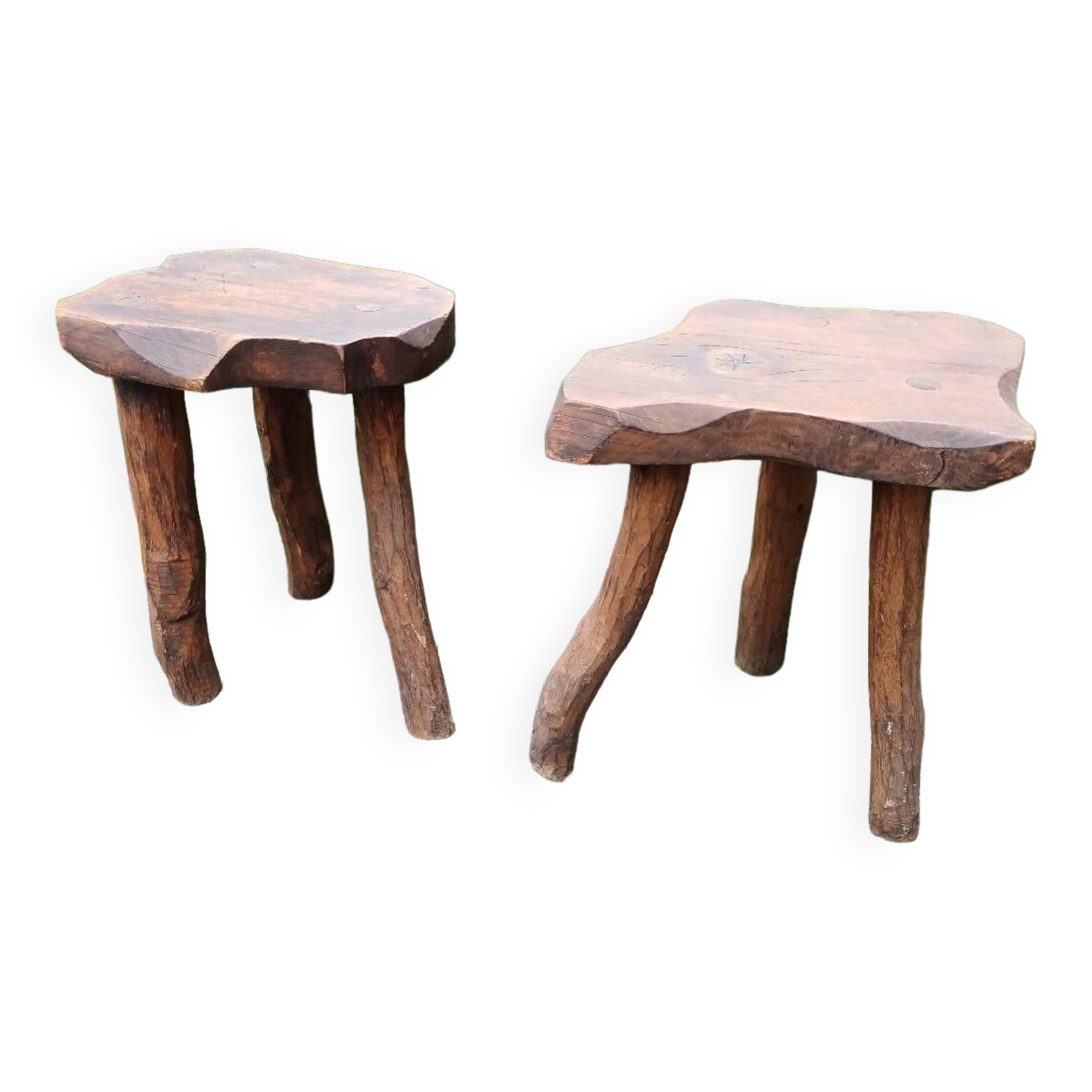 Pair of brutalist stools