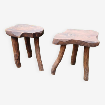 Pair of brutalist stools