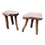 Pair of brutalist stools