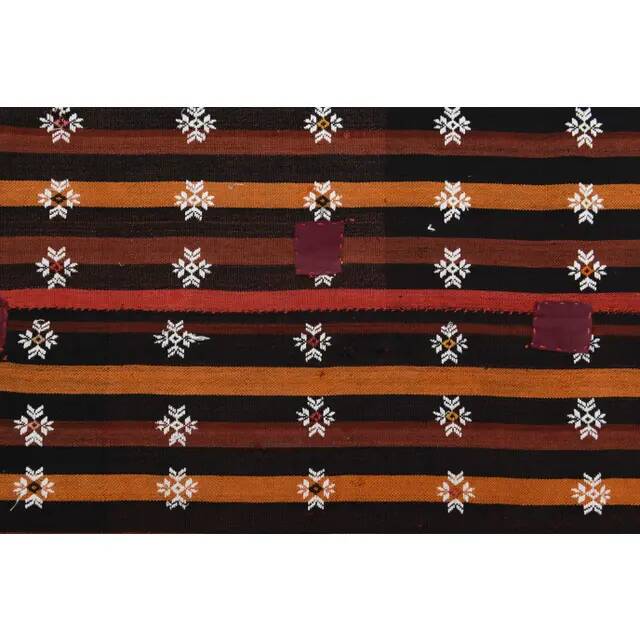 Vintage Turkish Oushak Handmade Wool & Cotton Brown Rug 169x238