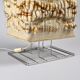 Woven textile and chrome metal table lamp by Max Sauze, circa 1970.