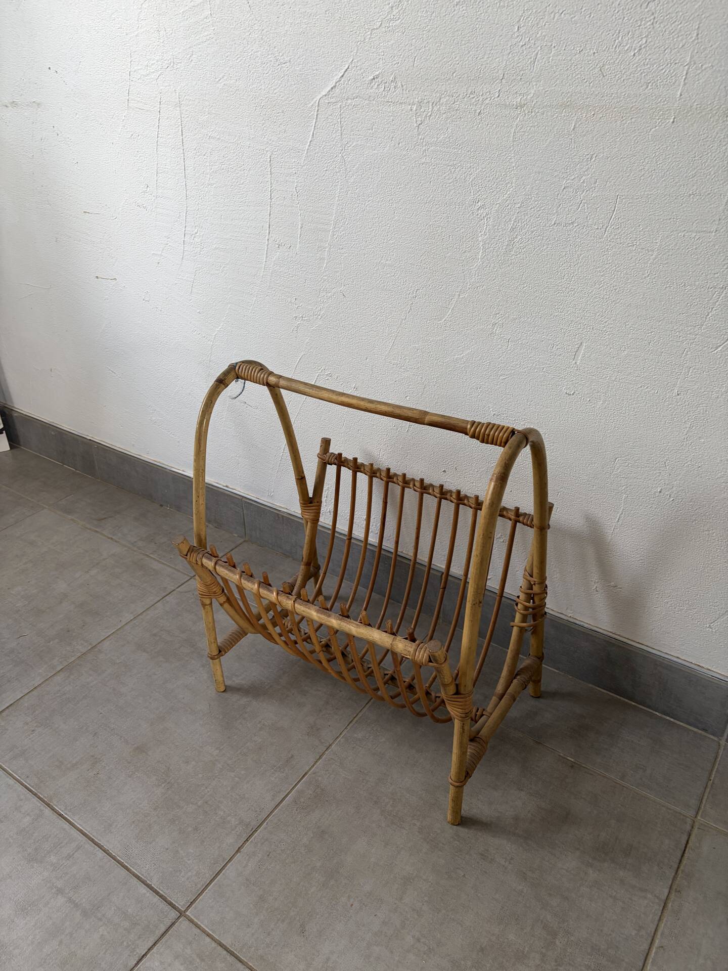 Vintage bamboo magazine rack