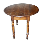 Ancienne table ronde de ferme pliable
