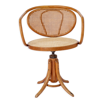 Vintage swivel desk chair viennese braid