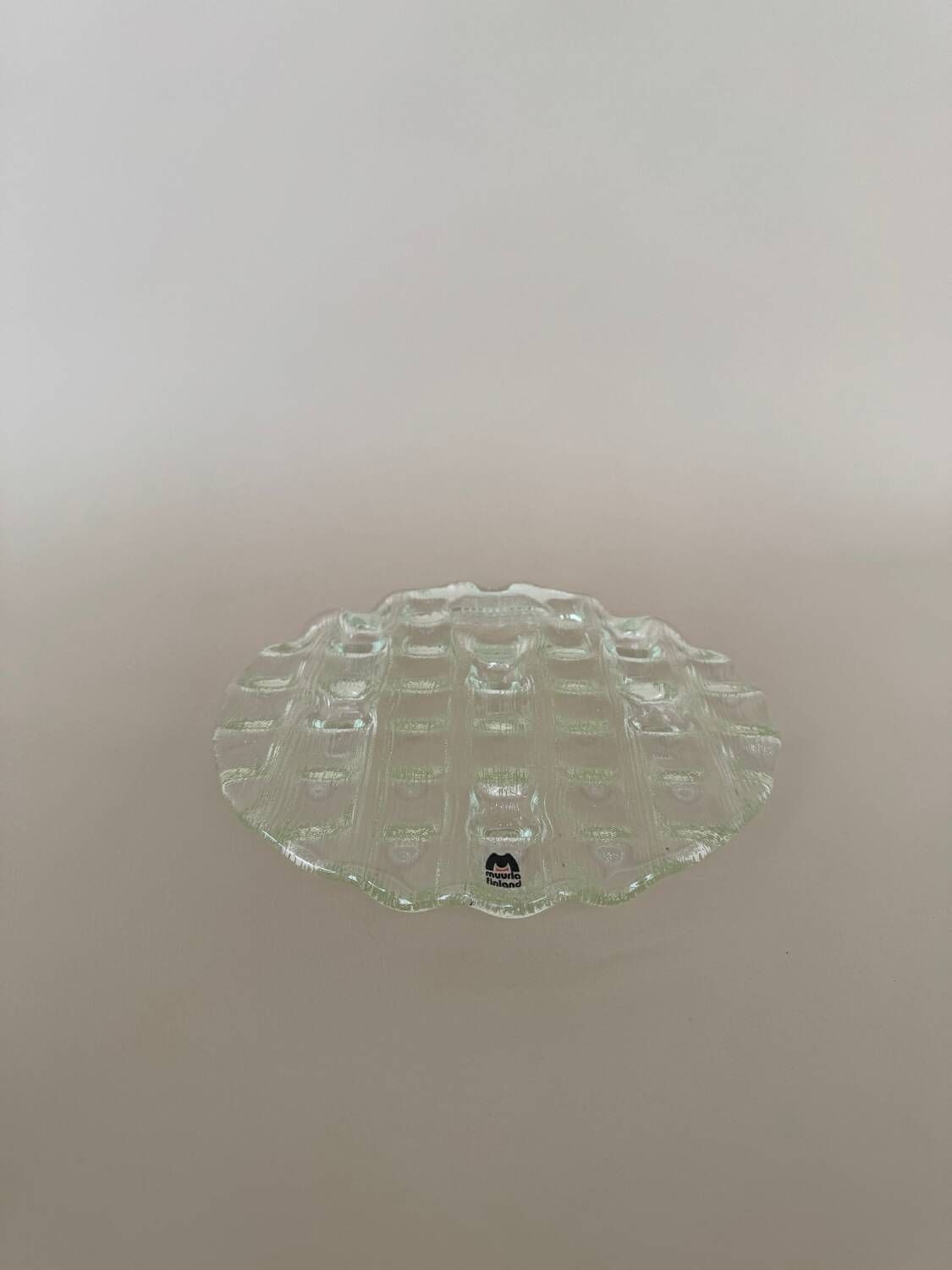 Vintage Mid Century Modern Muurla Glass 6 Place Round Candle Holder, M
