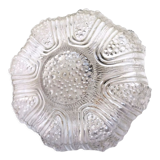 Portuguese mid century clear bubble glass bathroom flush mount light fixture lamp 1970s