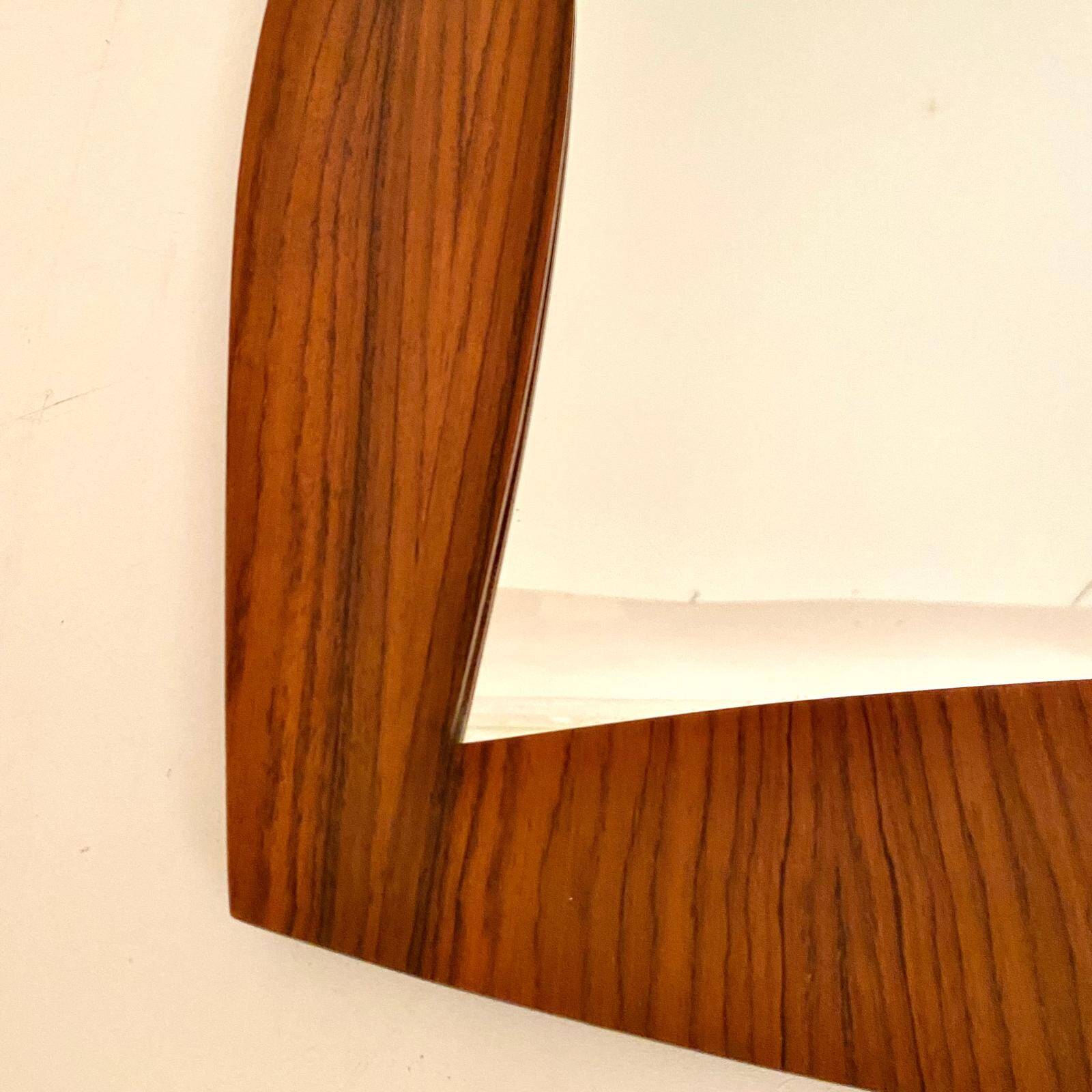 Midcentury Modern Rosewood Square Mirror, Campo & Graffi Italy, 1960