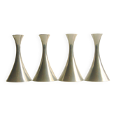 Set of 4 Art Deco candle holders by Just Andersen from the 1940s - fine elegant minimalist design.