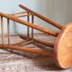 Vintage solid blond wood bar stool