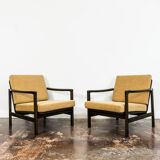 Paire de fauteuils orange B-7522 restaurés par Zenon Bączyk années 1960