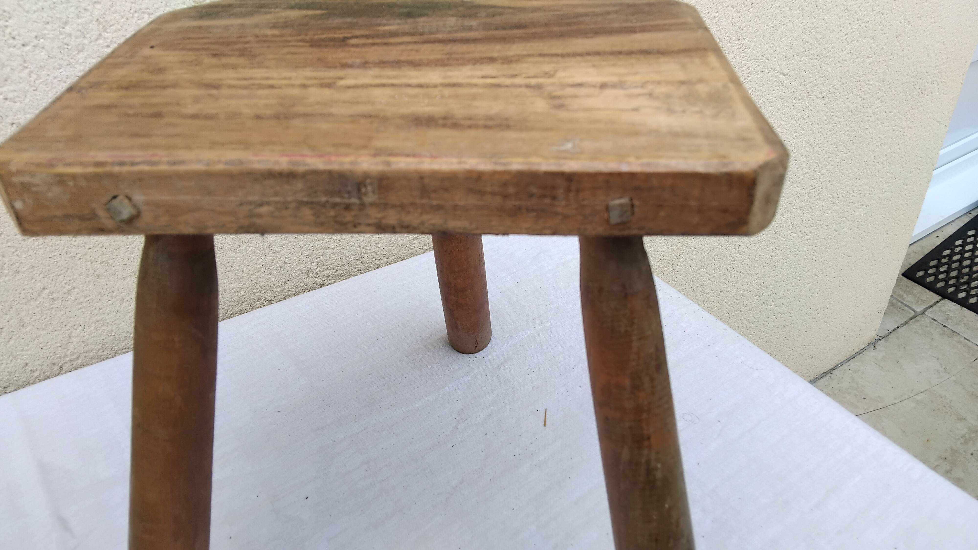 Antique vintage tripod milking stool