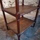 Vintage 1920s side table – Three-tiered shelf in French oak with turned legs.