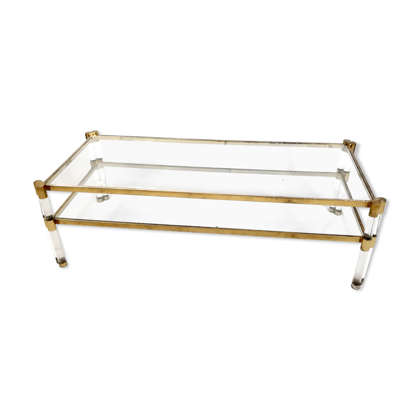 Italian coffee table in lucite Hollywood Regency style