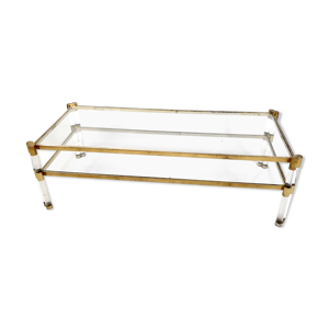 Table basse italienne en lucite style Hollywood Regency