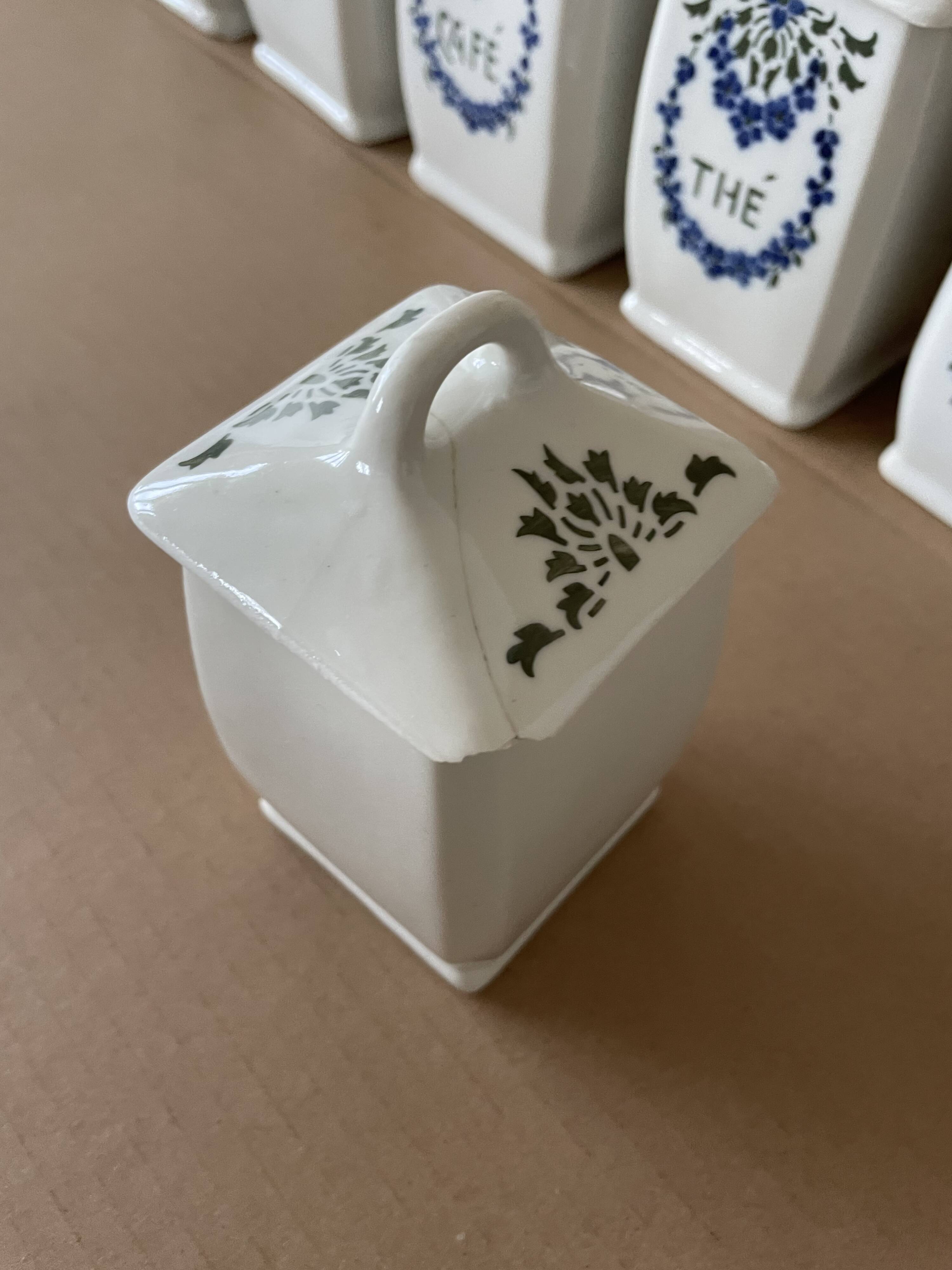 Set of 6 old spice jars