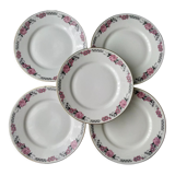 Set de 5 assiettes à dessert anciennes en porcelaine  Art Déco