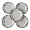 Set of 5 antique dessert plates in Art Deco porcelain