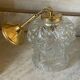 Vintage molded glass and gold metal pendant light