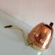 Watering can in hammered red copper and wooden handle/vintage 60s-70s