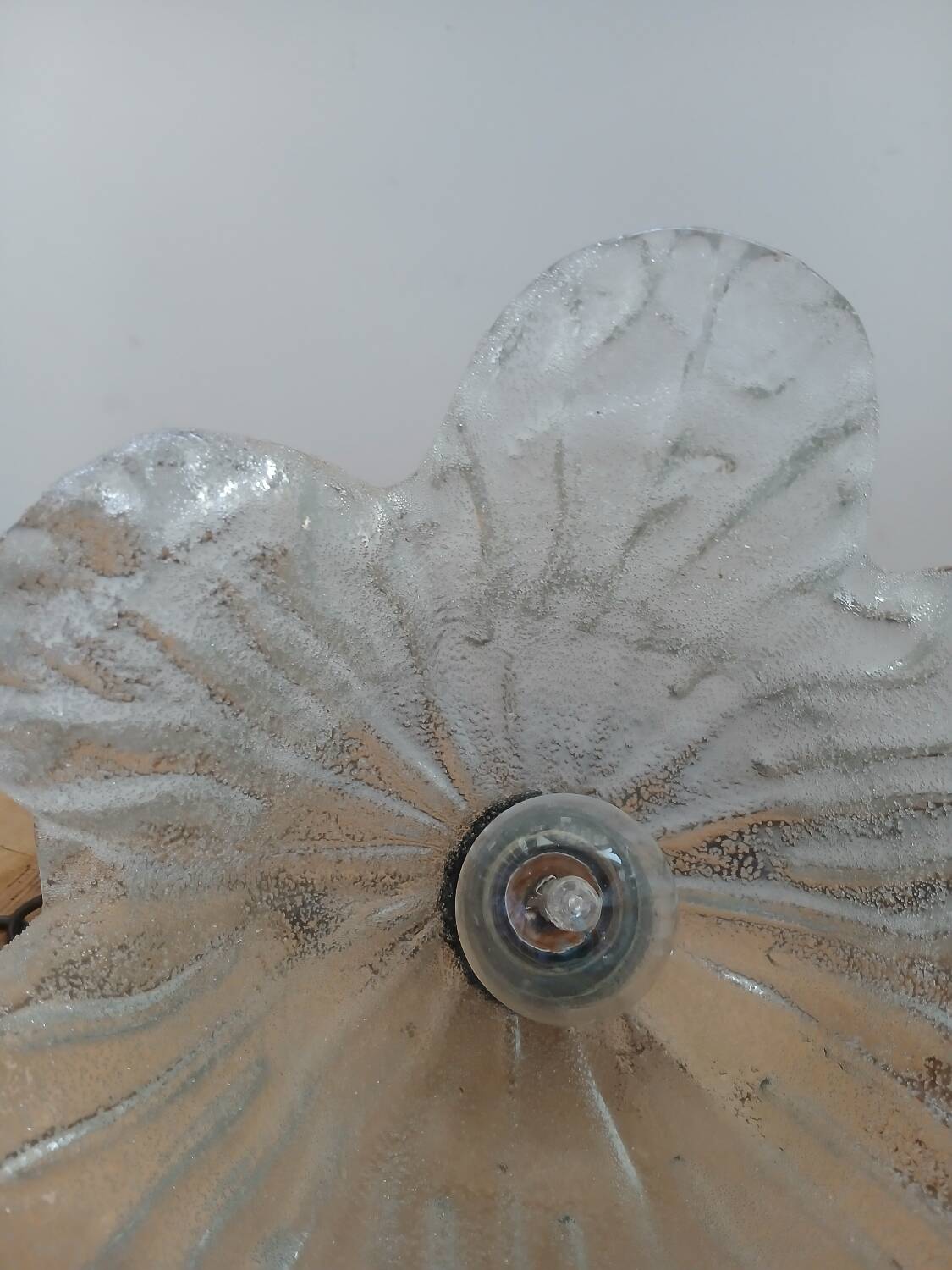 Vintage frosted blown glass pendant light