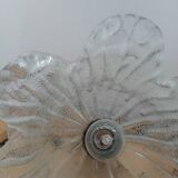 Vintage frosted blown glass pendant light