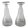 2 Antique Engraved Glass Wine Decanters with Grape Decor