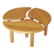 Vintage solid oak modular petal coffee tables circa 1980