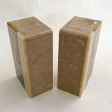 Art Deco bookends pair in marble and onyx.