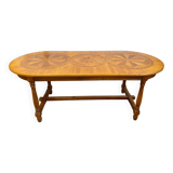 Large marquetry wooden dining table – Top with rosette decoration