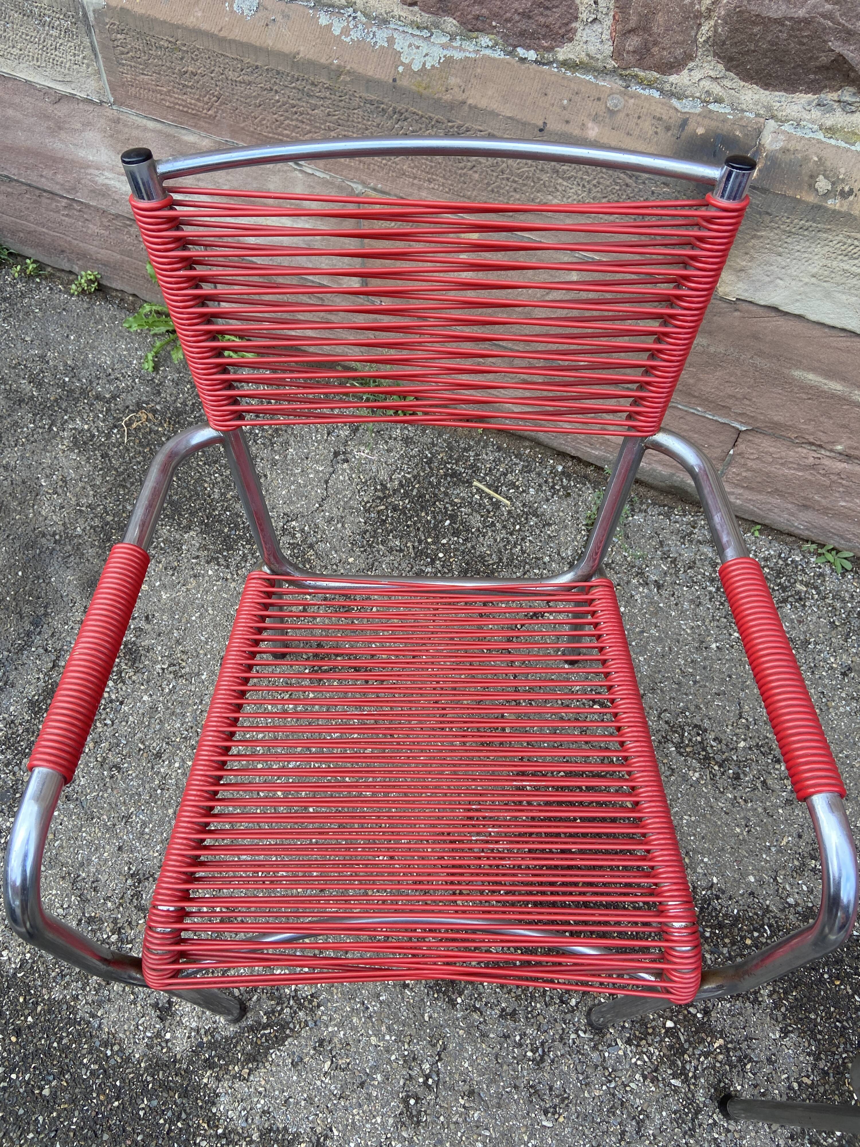 Pair of scoubidou armchairs