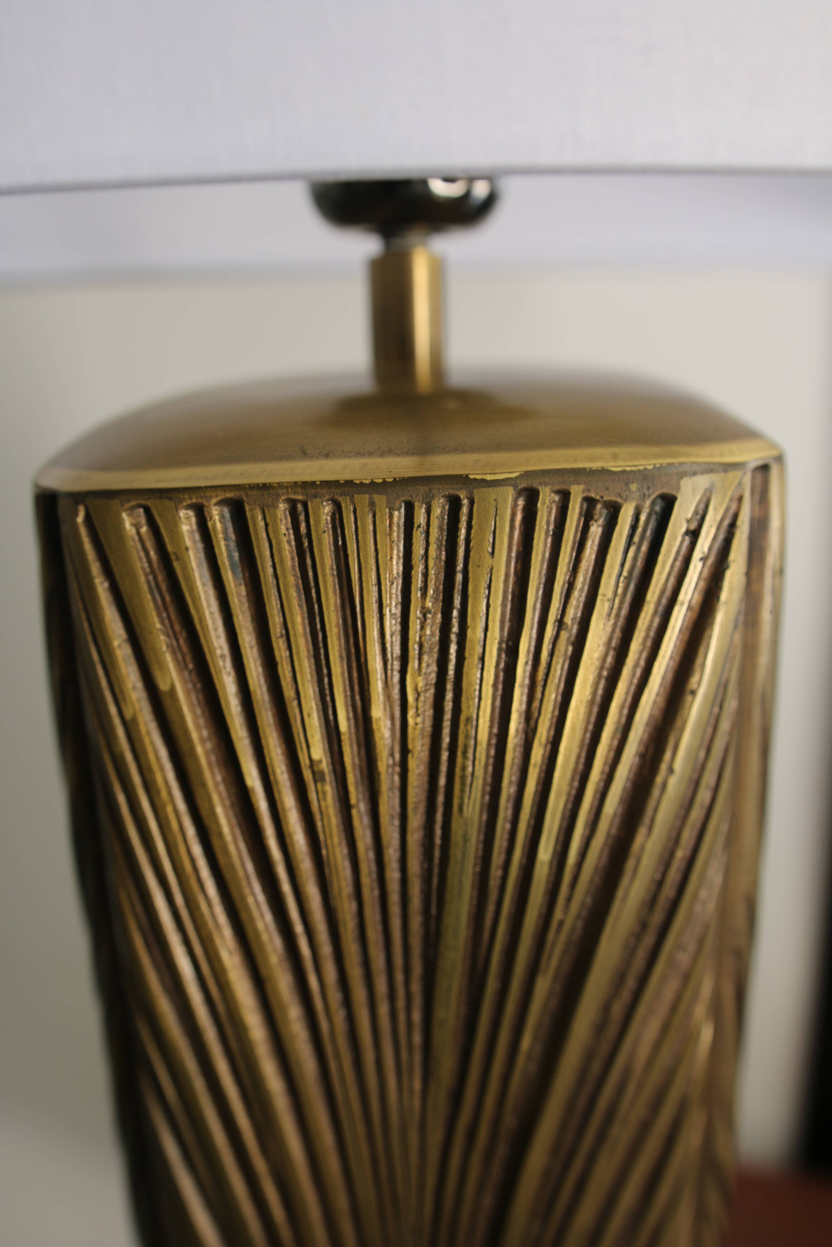 Brass and bronze lamp, Luciano Frigerio, Italy, 1970s