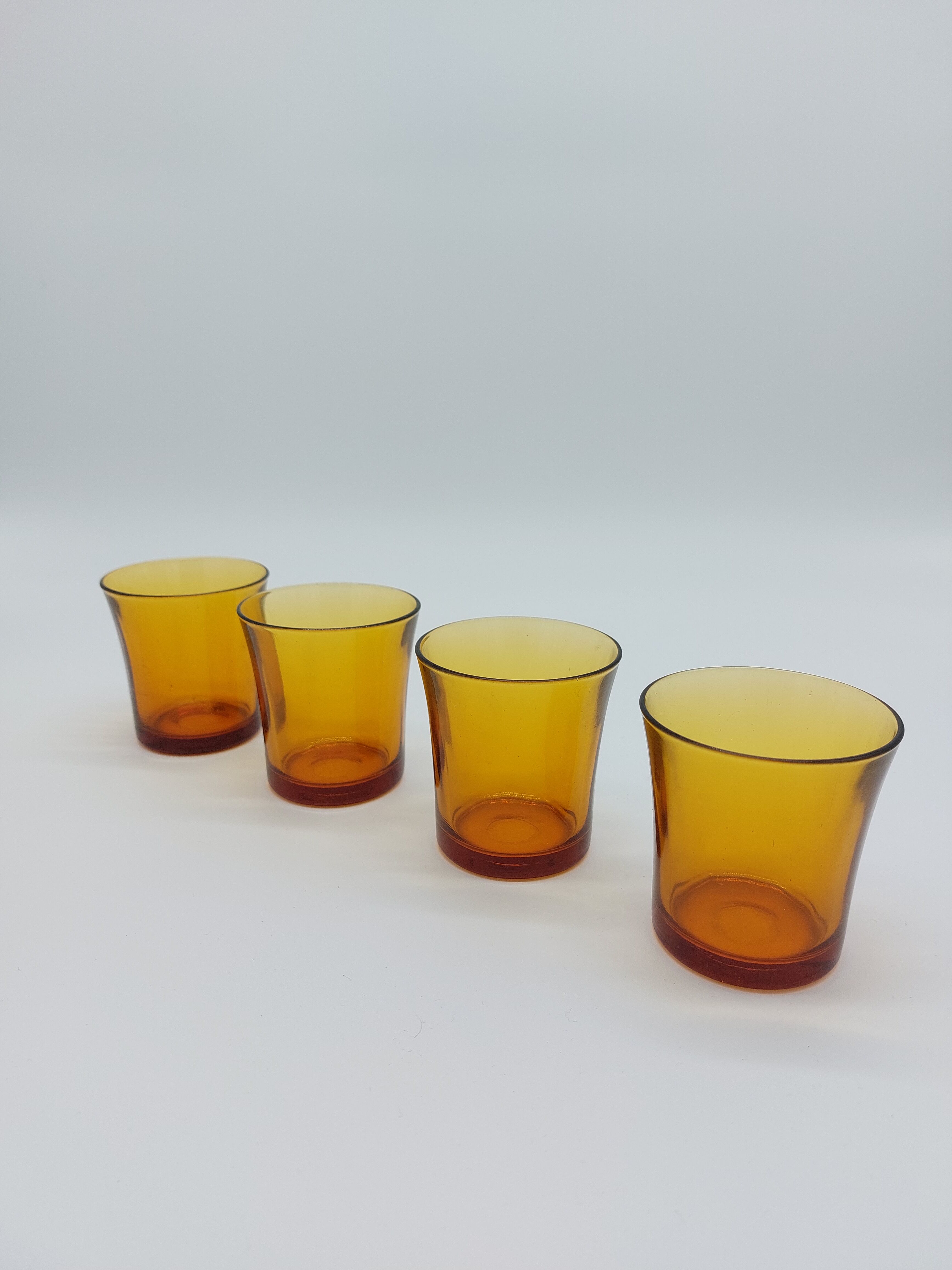 Set of 4 amber glasses