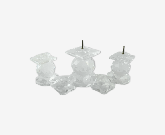 Bougeoirs à 3 bougies, en cristal Swarovski | Selency